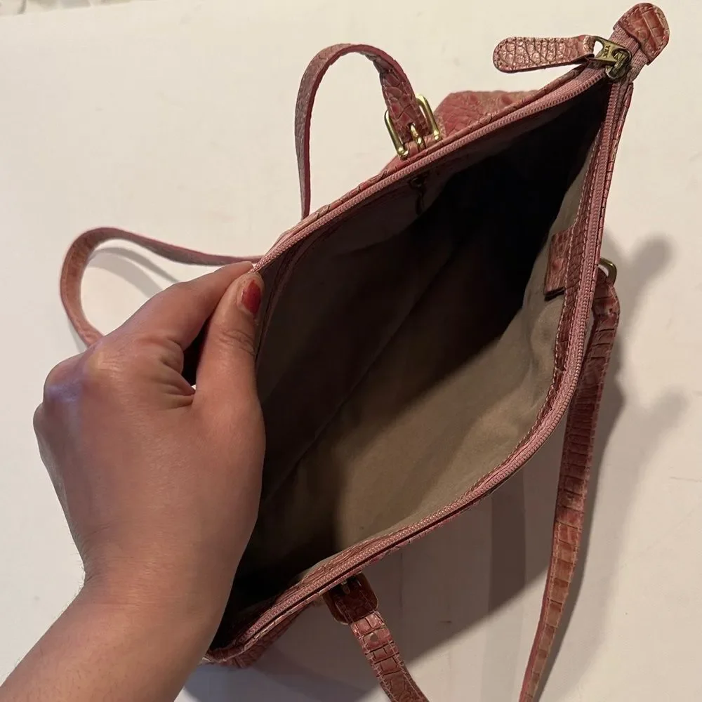 Brahmin Rose Embossed Shoulder Bag